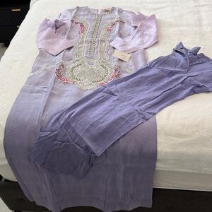 Haute Form Studio Lavender Ombre Shaded Shalwar Kameez